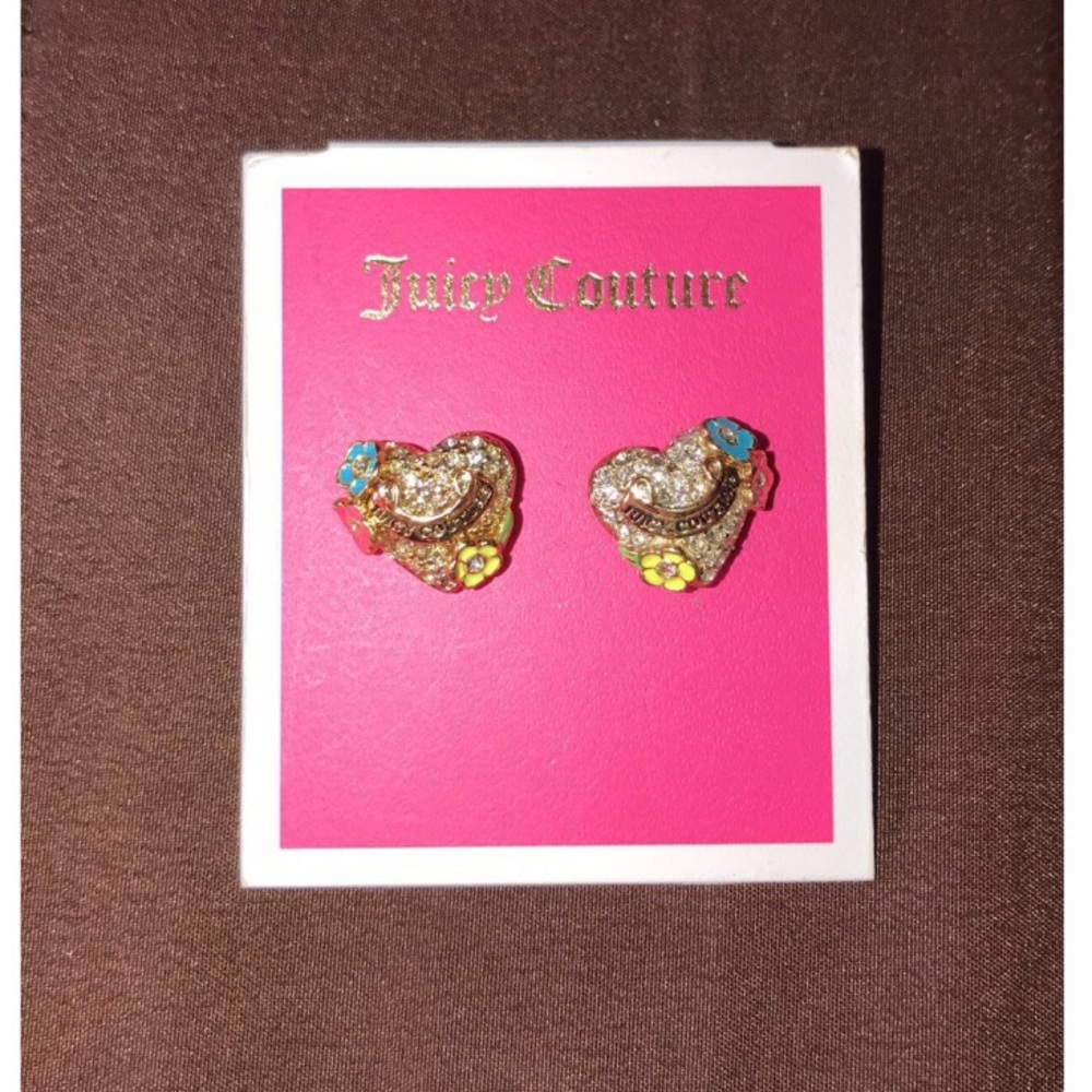 Juicy Couture Pave Colorful Flower Earrings